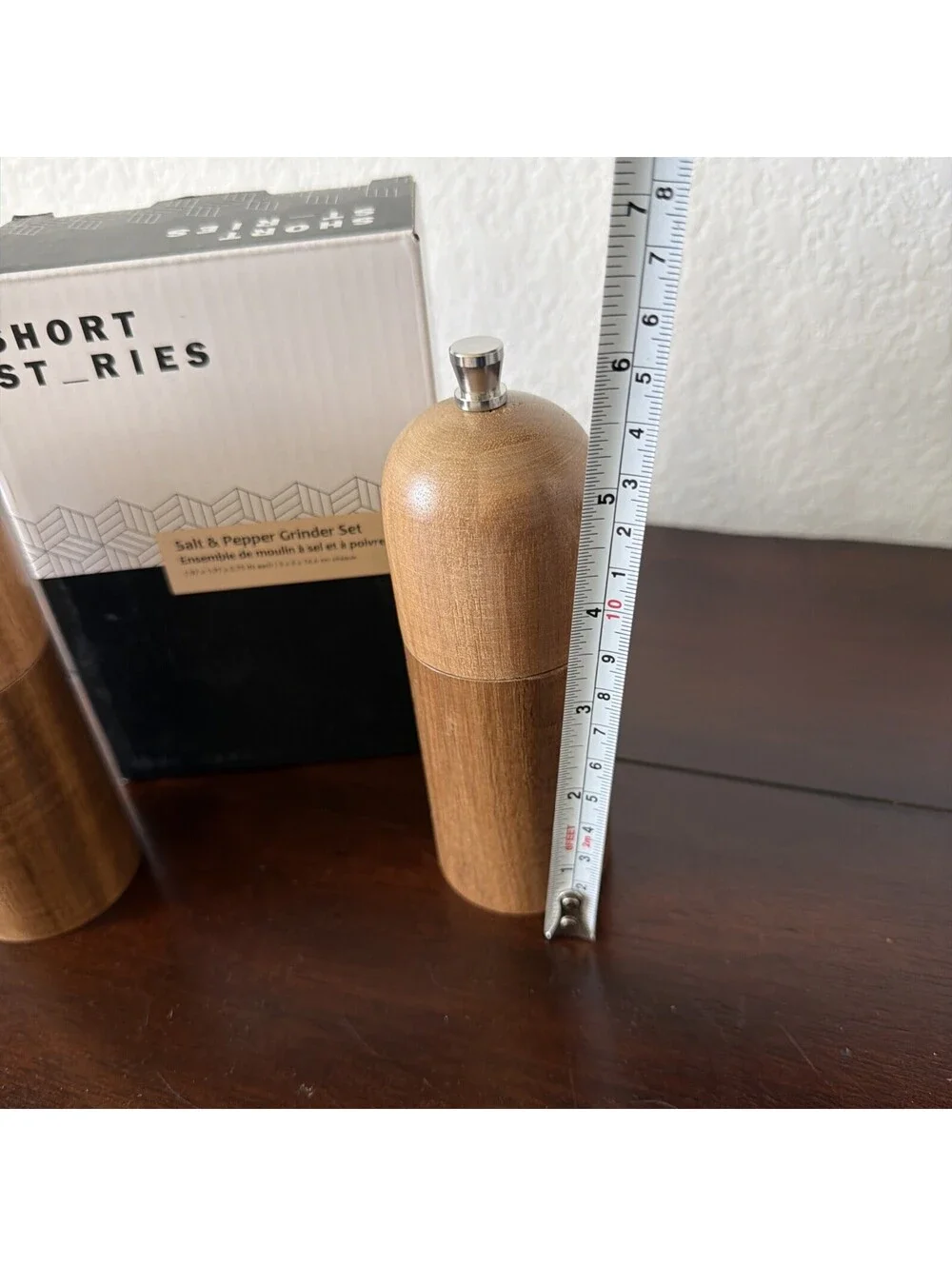 Short Stories Wooden Salt And Pepper Grinder Set.